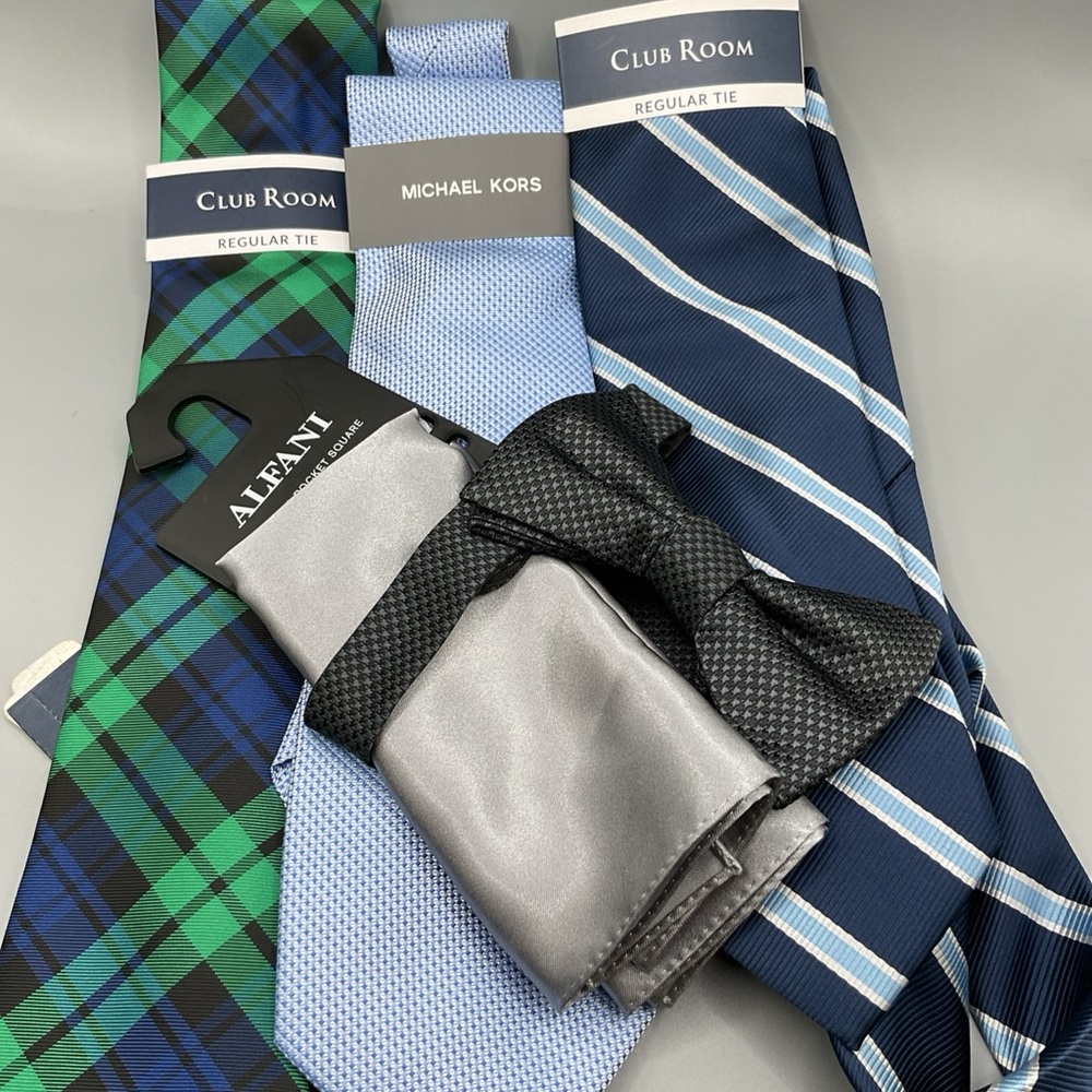 Club Room Green and Blue Plaid Tie set of 3